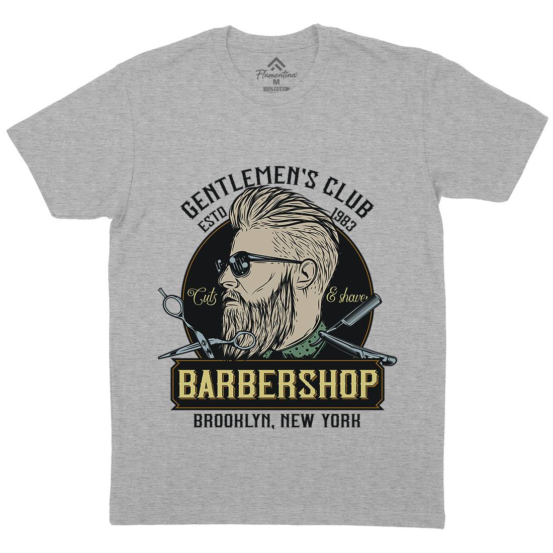 Gentlemens Club Mens Crew Neck T-Shirt Barber D936