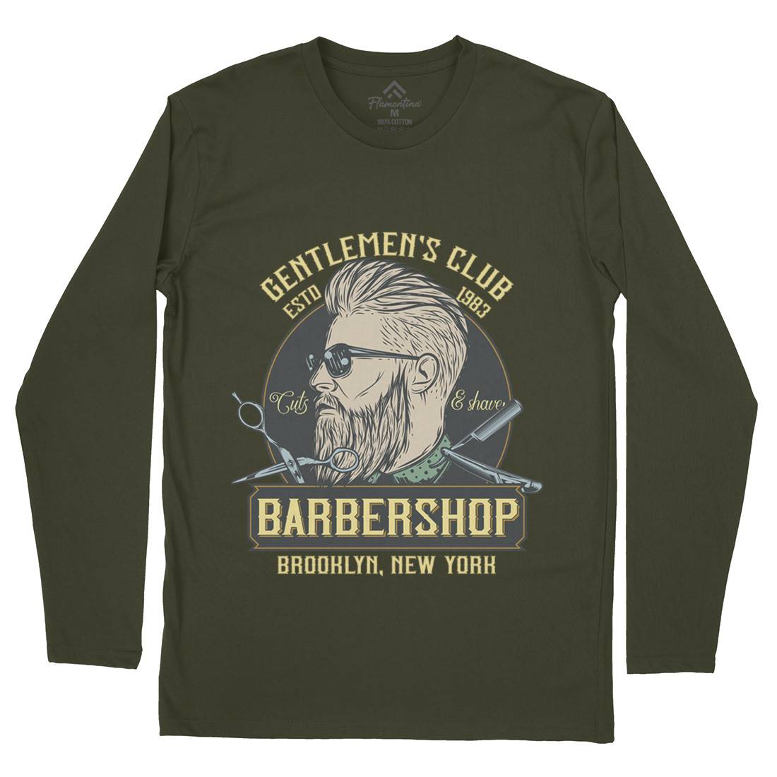 Gentlemens Club Mens Long Sleeve T-Shirt Barber D936