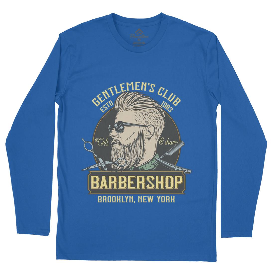 Gentlemens Club Mens Long Sleeve T-Shirt Barber D936