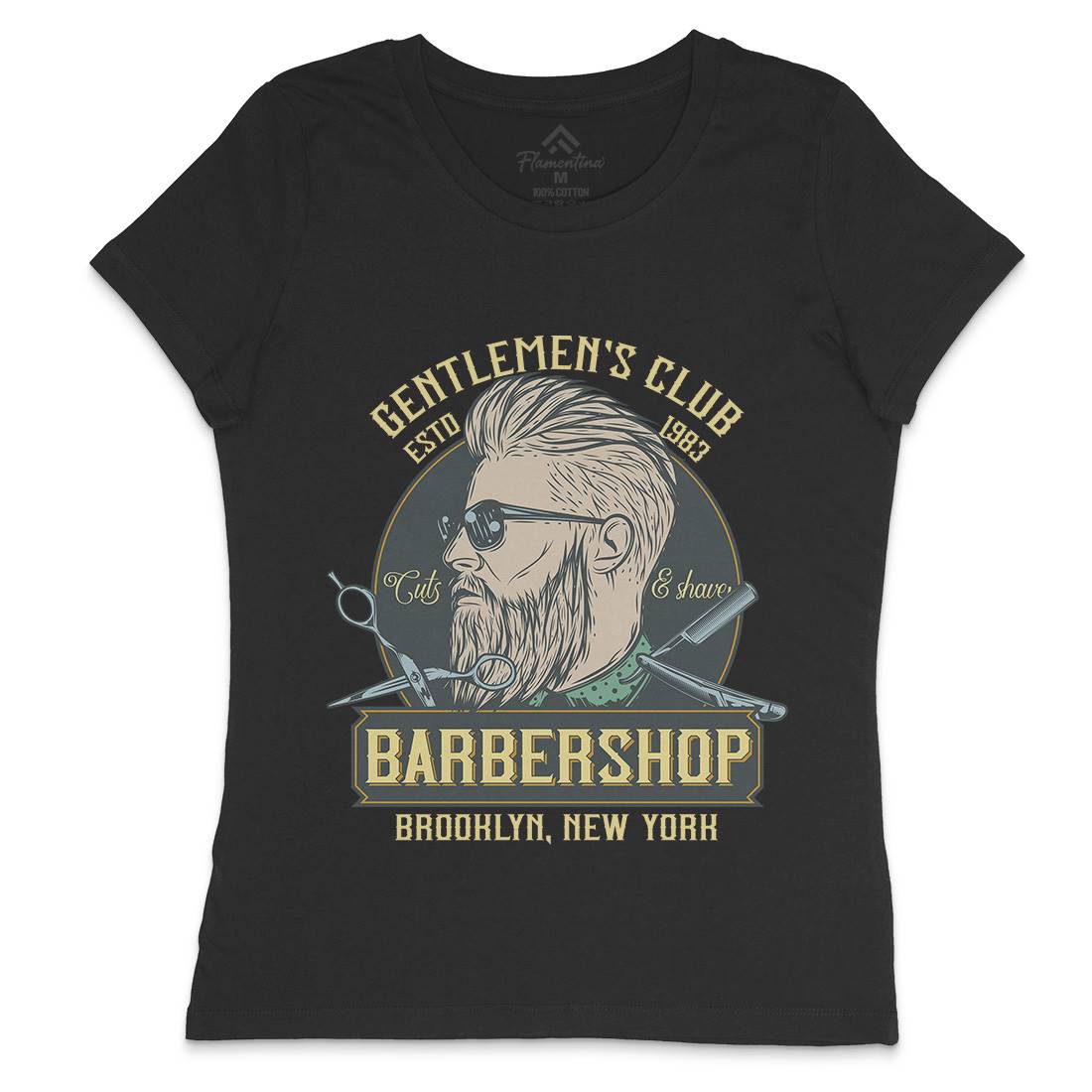 Gentlemens Club Womens Crew Neck T-Shirt Barber D936