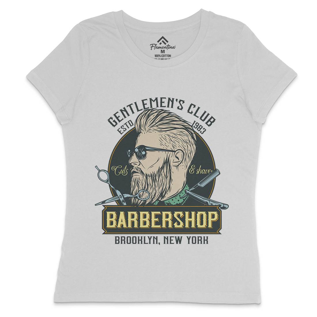 Gentlemens Club Womens Crew Neck T-Shirt Barber D936