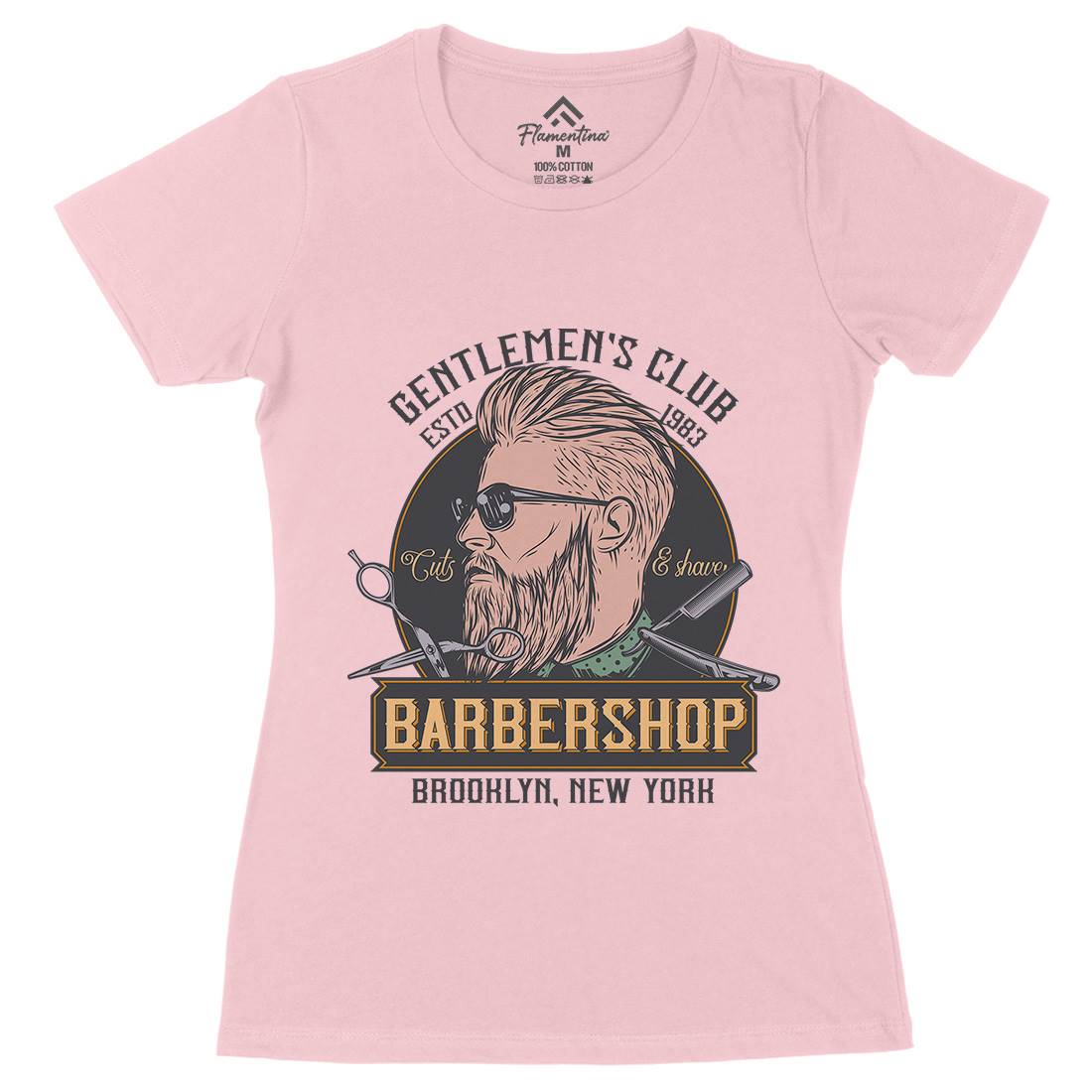 Gentlemens Club Womens Organic Crew Neck T-Shirt Barber D936