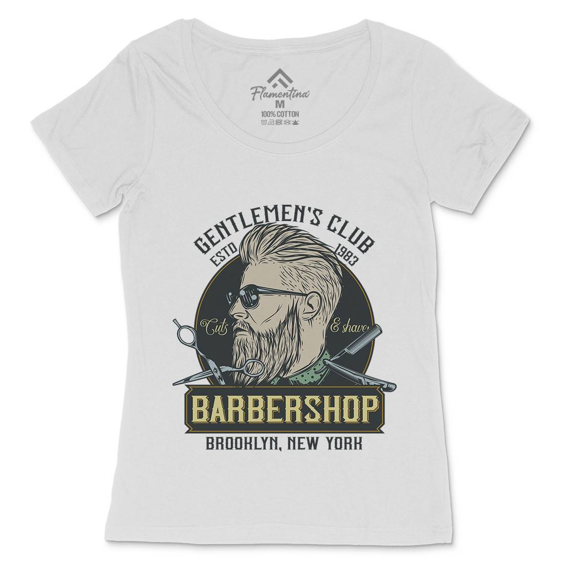 Gentlemens Club Womens Scoop Neck T-Shirt Barber D936