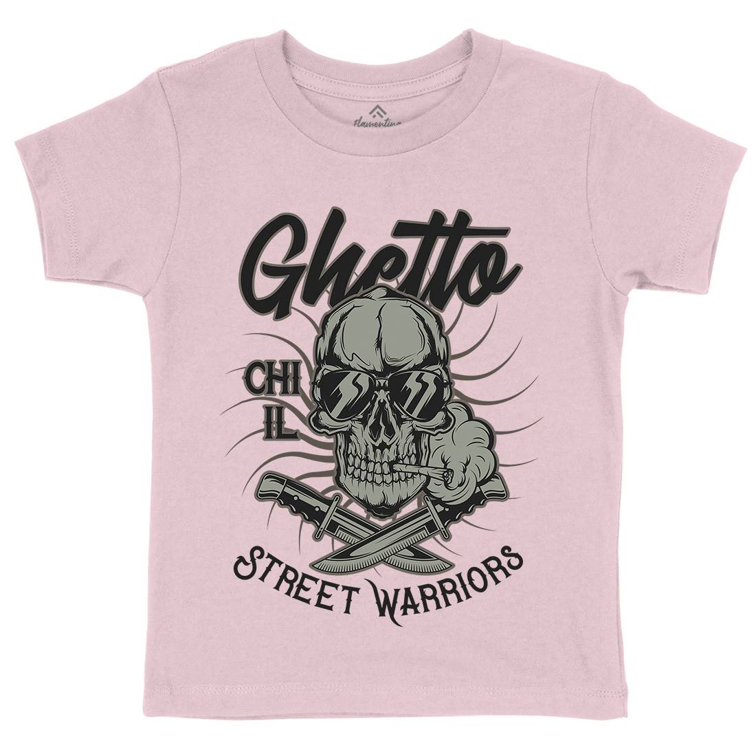 Ghetto Street Warriors Kids Crew Neck T-Shirt Retro D937