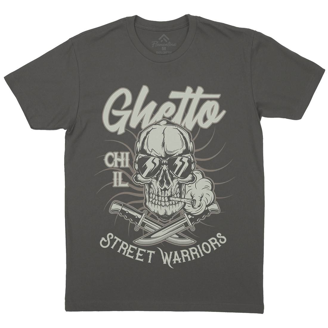 Ghetto Street Warriors Mens Crew Neck T-Shirt Retro D937