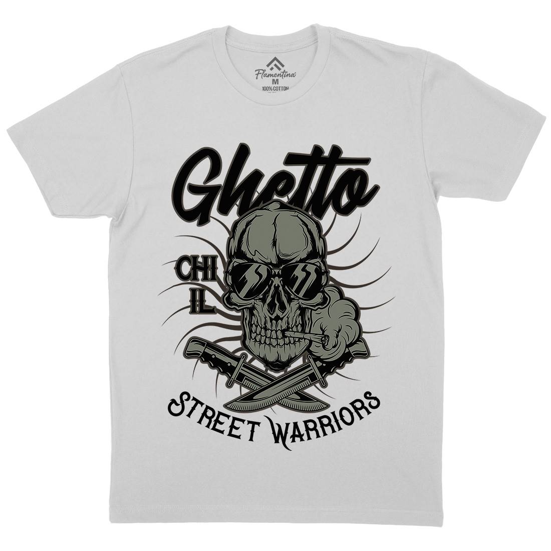 Ghetto Street Warriors Mens Crew Neck T-Shirt Retro D937