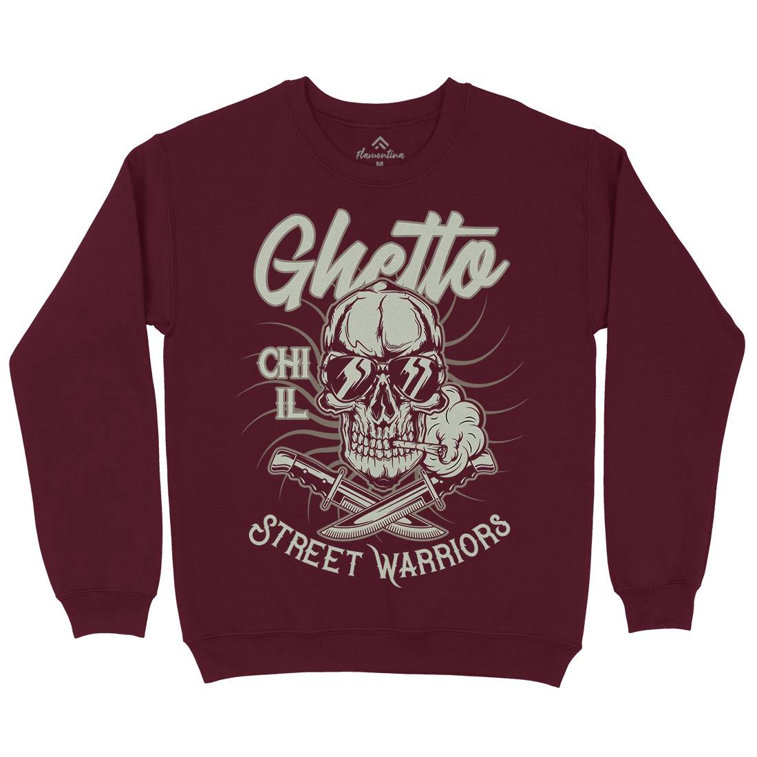 Ghetto Street Warriors Mens Crew Neck Sweatshirt Retro D937