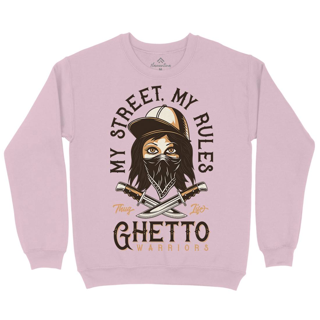 Ghetto Warriors Kids Crew Neck Sweatshirt Retro D938
