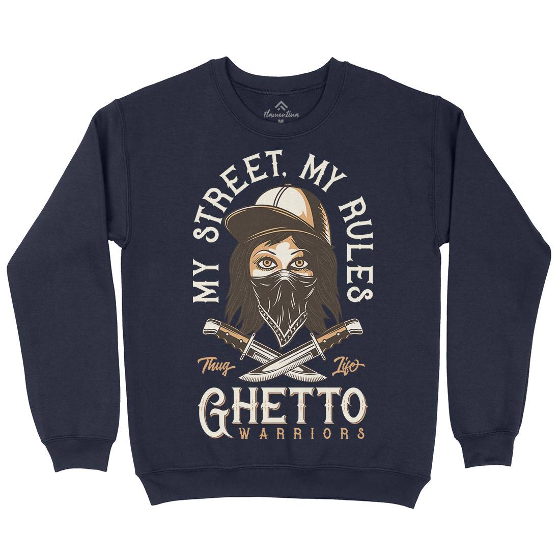 Ghetto Warriors Kids Crew Neck Sweatshirt Retro D938