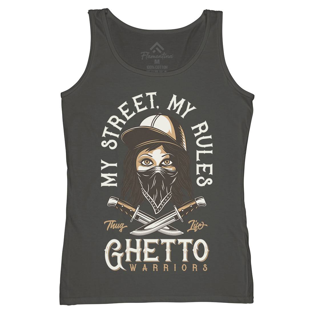 Ghetto Warriors Womens Organic Tank Top Vest Retro D938