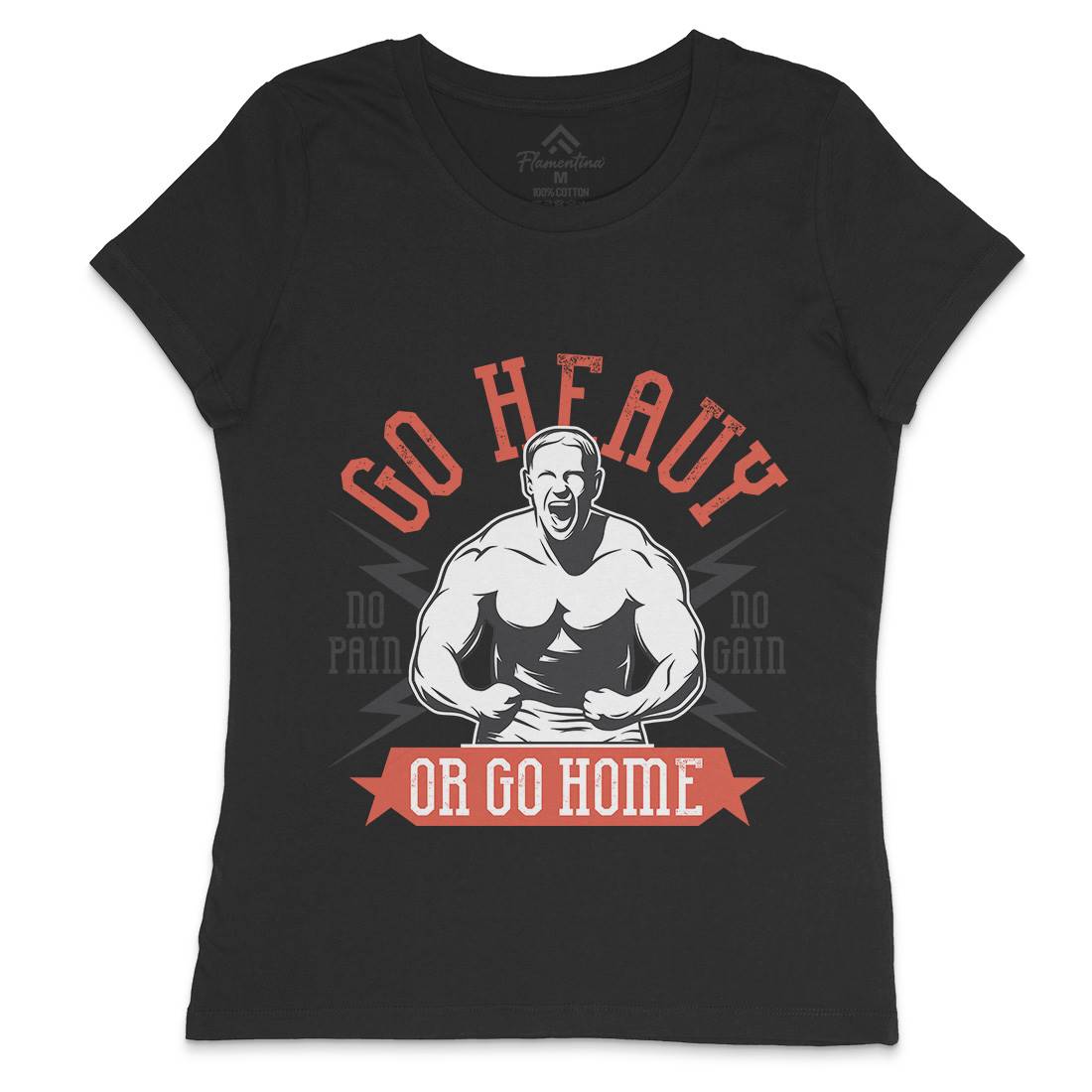 Go Heavy Womens Crew Neck T-Shirt Gym D939