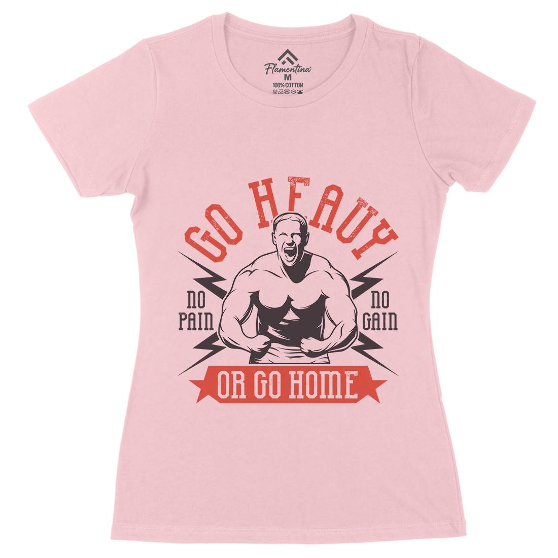 Go Heavy Womens Organic Crew Neck T-Shirt Gym D939