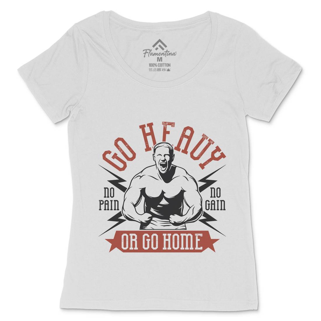 Go Heavy Womens Scoop Neck T-Shirt Gym D939