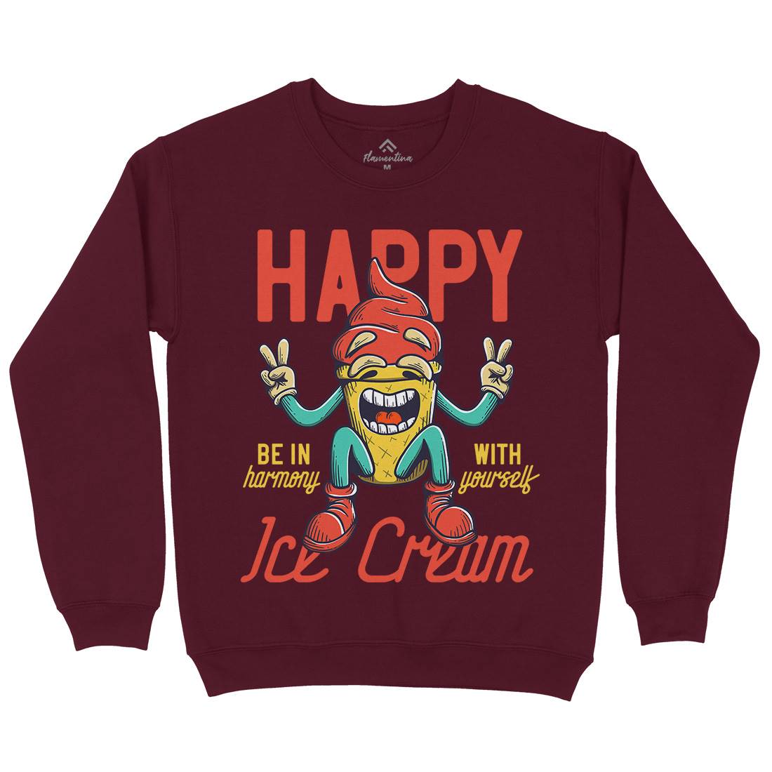 Happy Ice Cream Kids Crew Neck Sweatshirt Food D940
