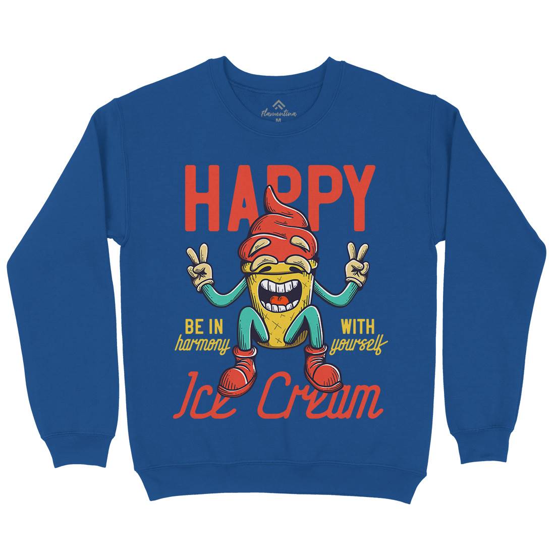 Happy Ice Cream Mens Crew Neck Sweatshirt Food D940