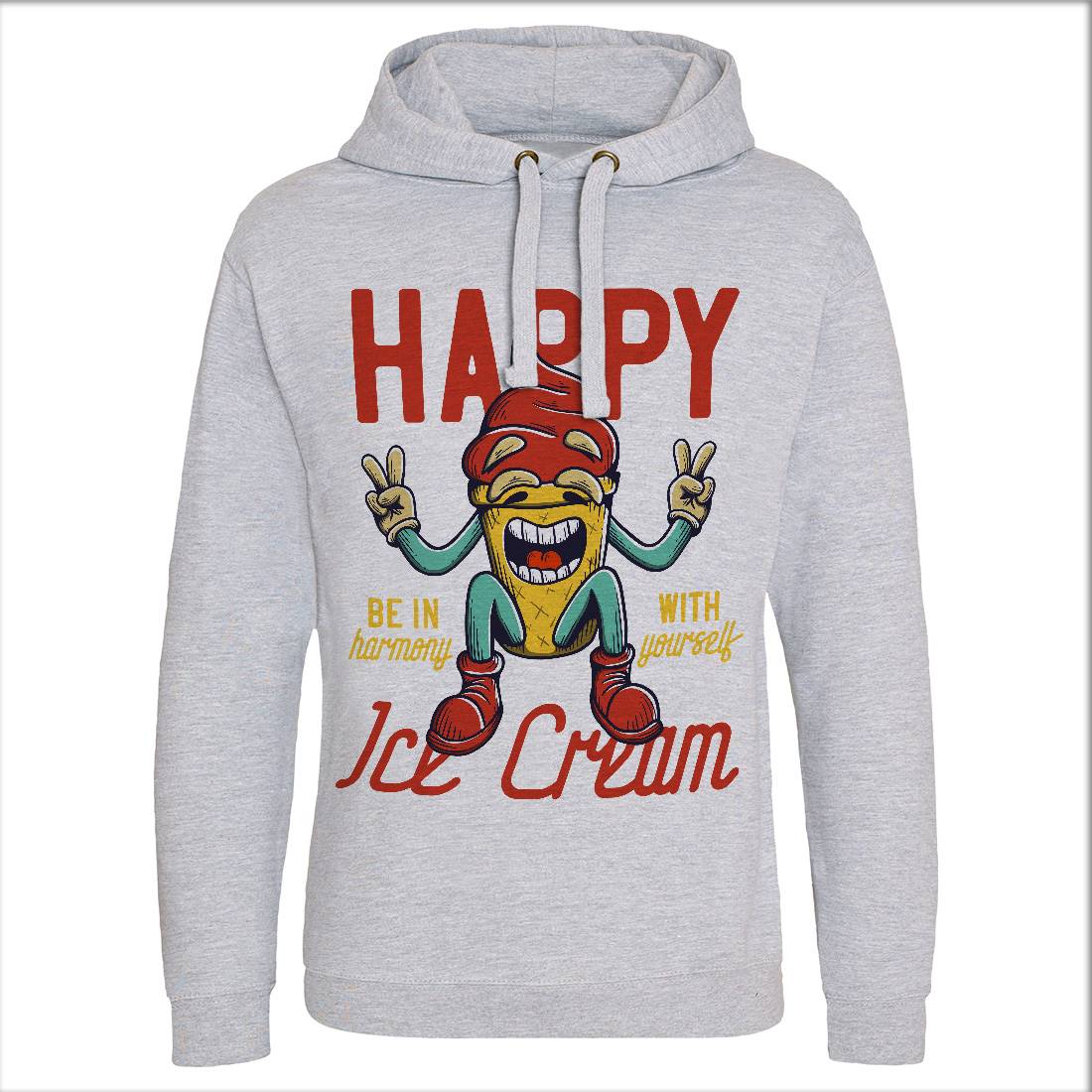Happy Ice Cream Mens Hoodie Without Pocket Food D940