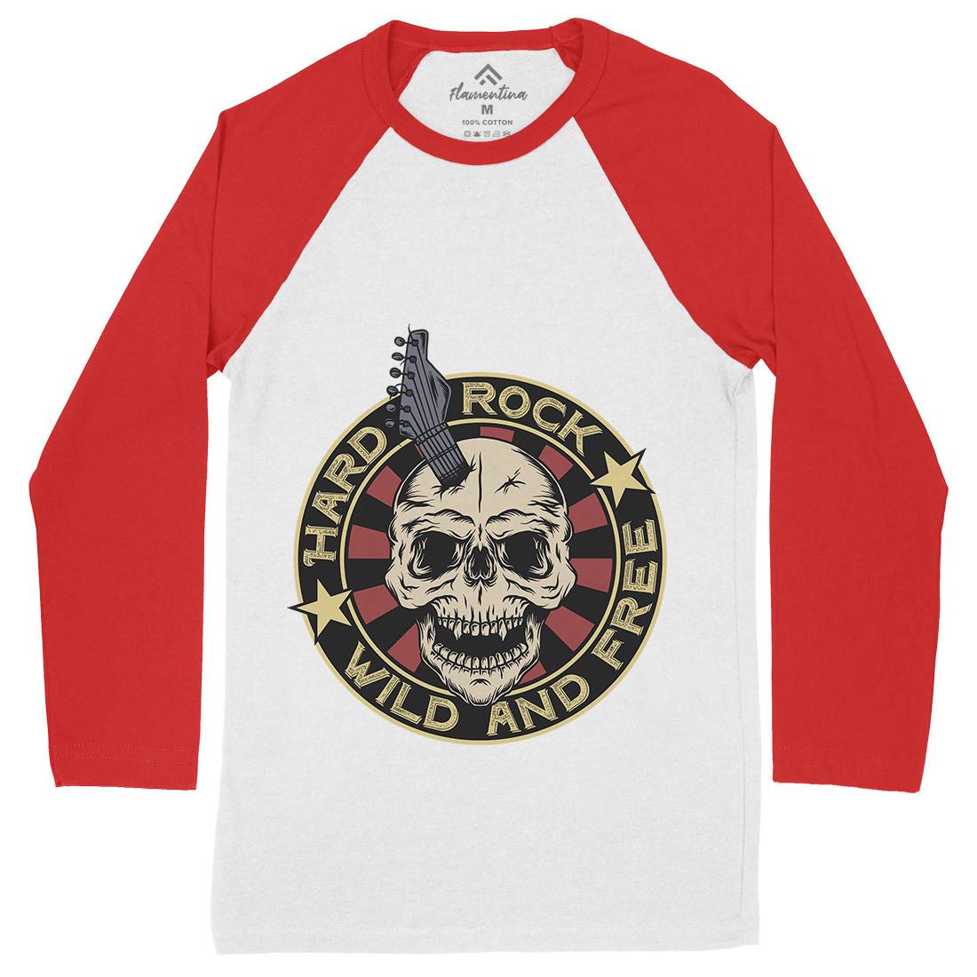 Hard Rock Mens Long Sleeve Baseball T-Shirt Music D941