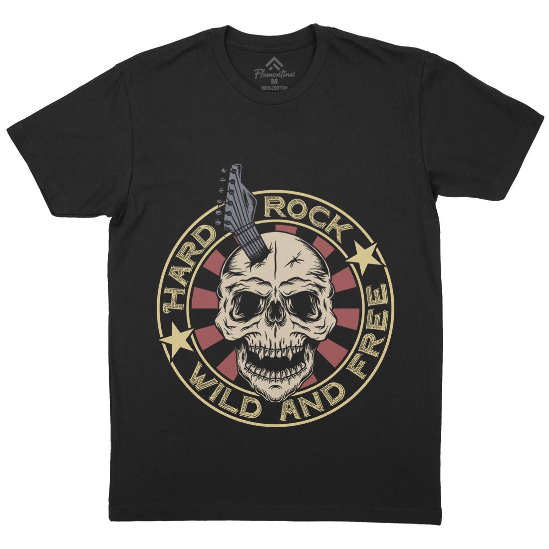 Hard Rock Mens Organic Crew Neck T-Shirt Music D941