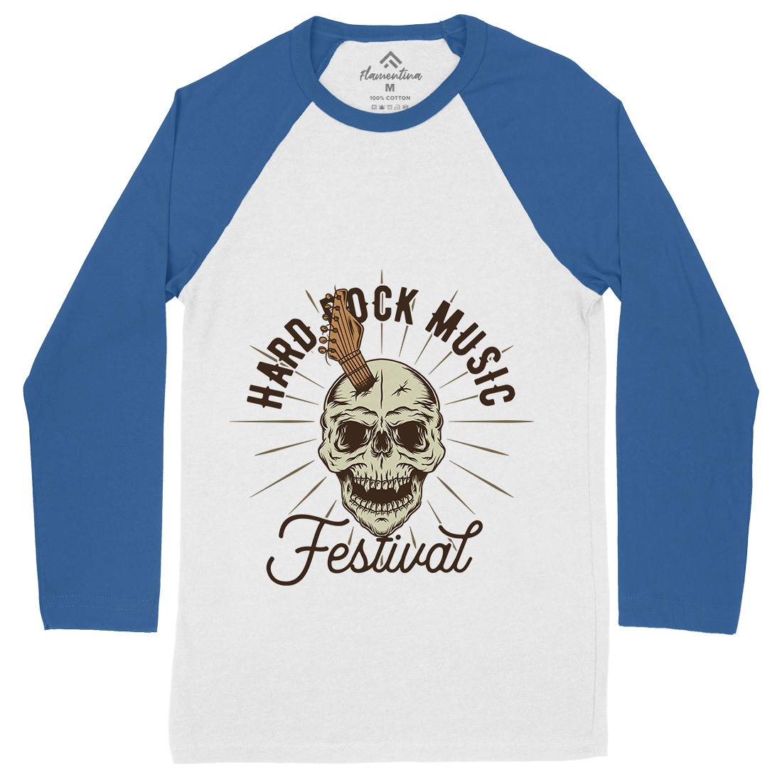 Hard Rock Mens Long Sleeve Baseball T-Shirt Music D942