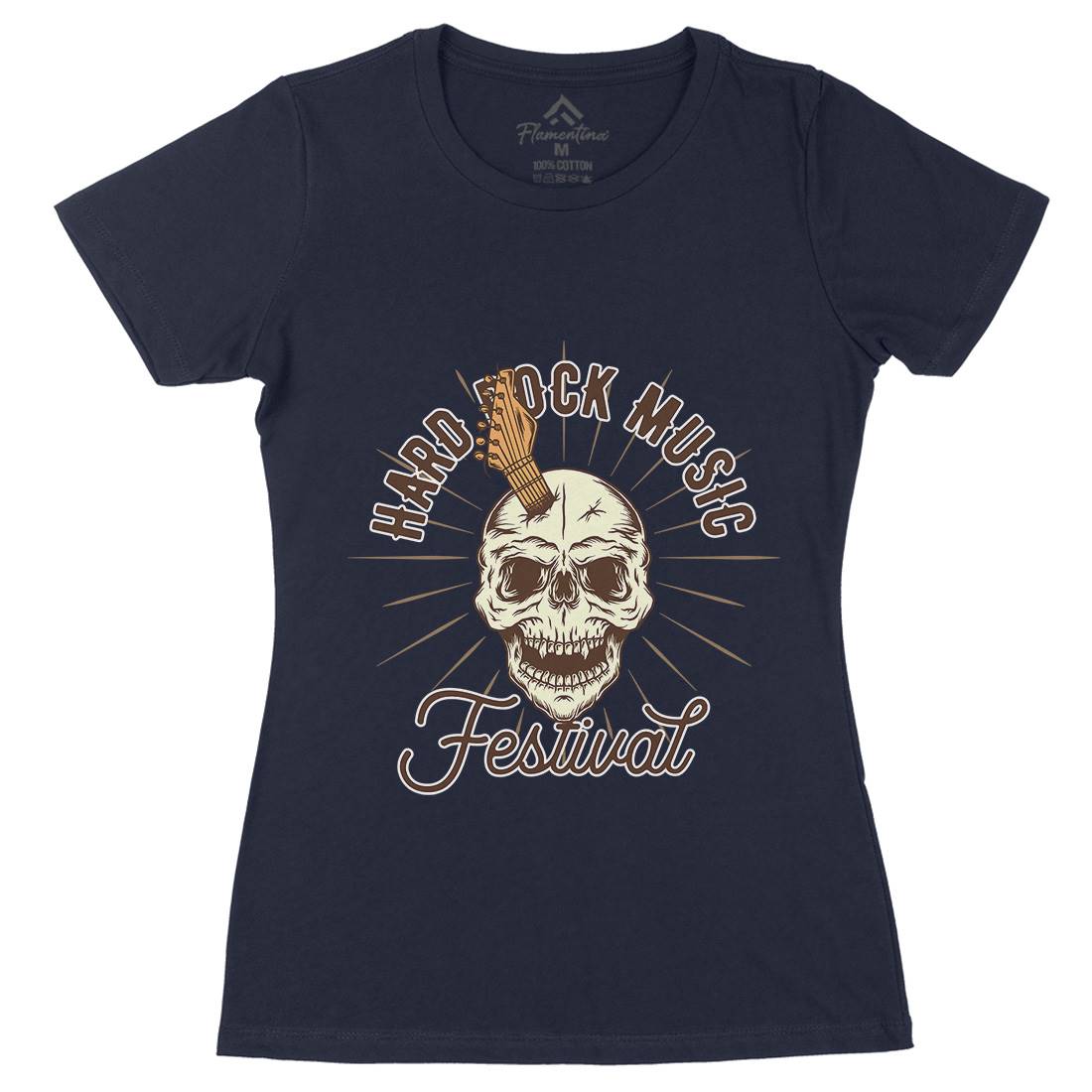 Hard Rock Womens Organic Crew Neck T-Shirt Music D942