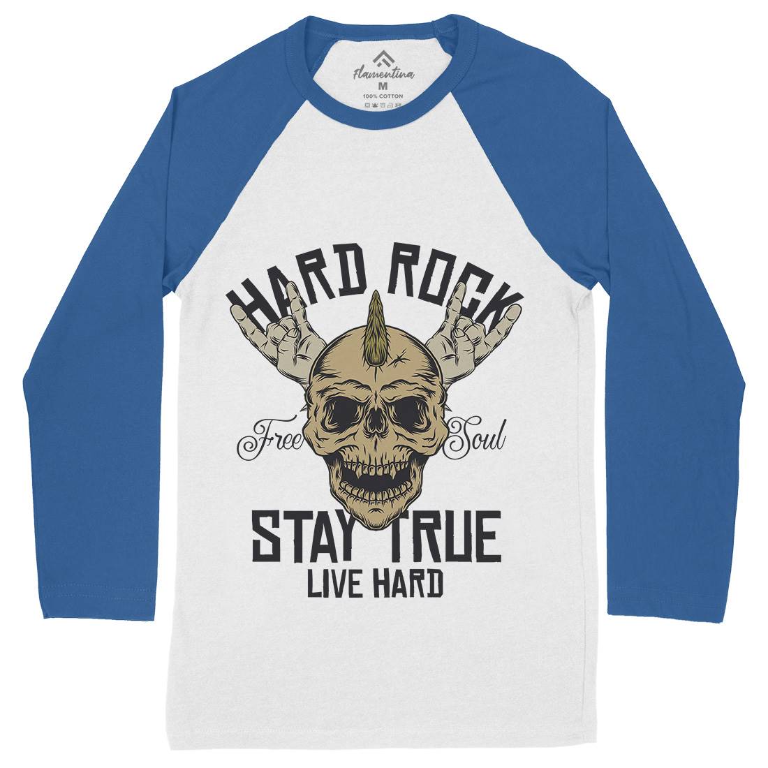 Hard Rock Stay True Mens Long Sleeve Baseball T-Shirt Music D943