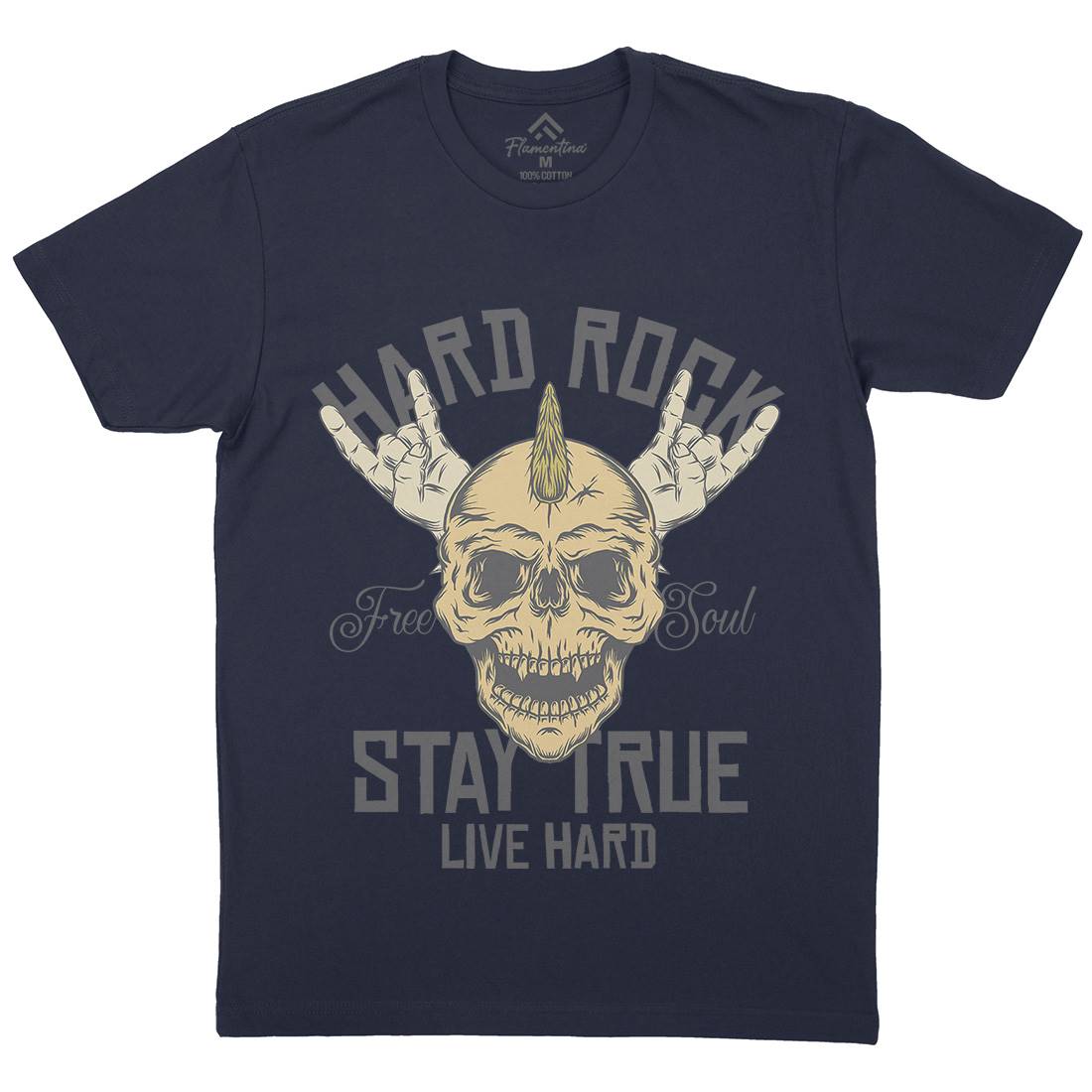 Hard Rock Stay True Mens Organic Crew Neck T-Shirt Music D943