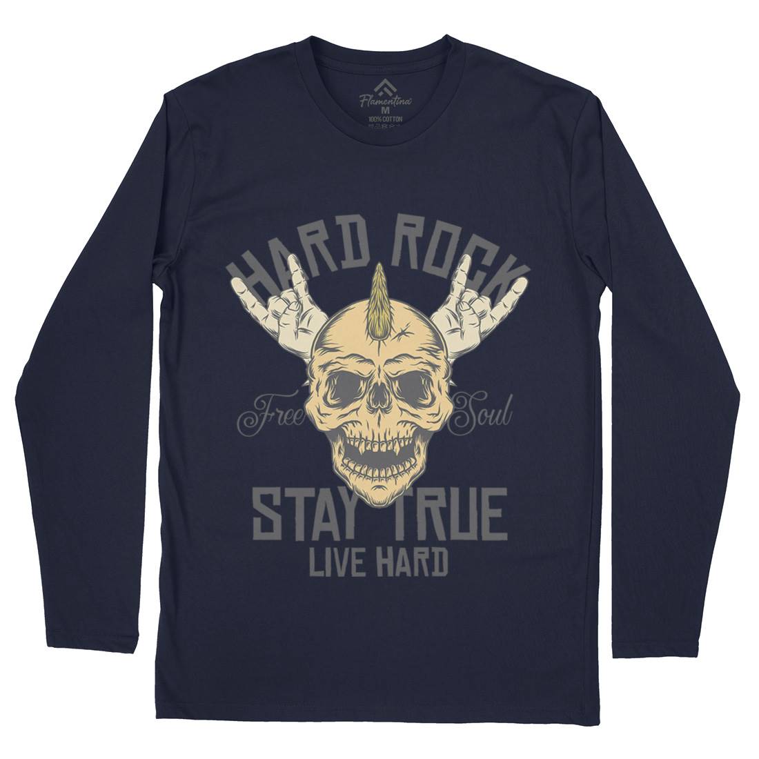 Hard Rock Stay True Mens Long Sleeve T-Shirt Music D943