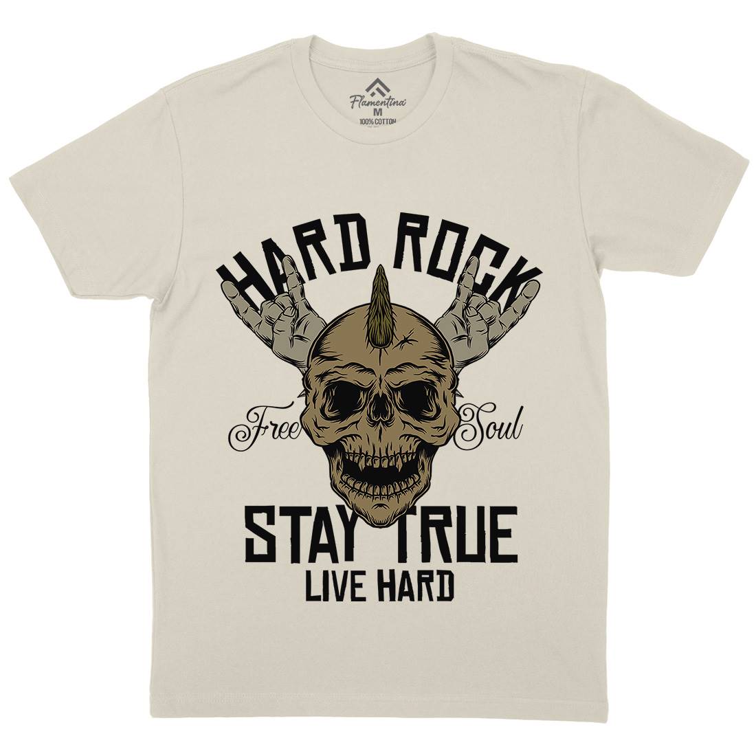 Hard Rock Stay True Mens Organic Crew Neck T-Shirt Music D943