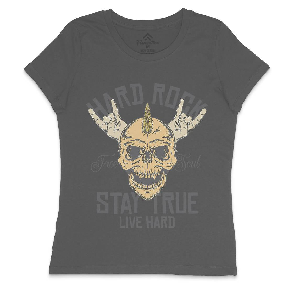 Hard Rock Stay True Womens Crew Neck T-Shirt Music D943