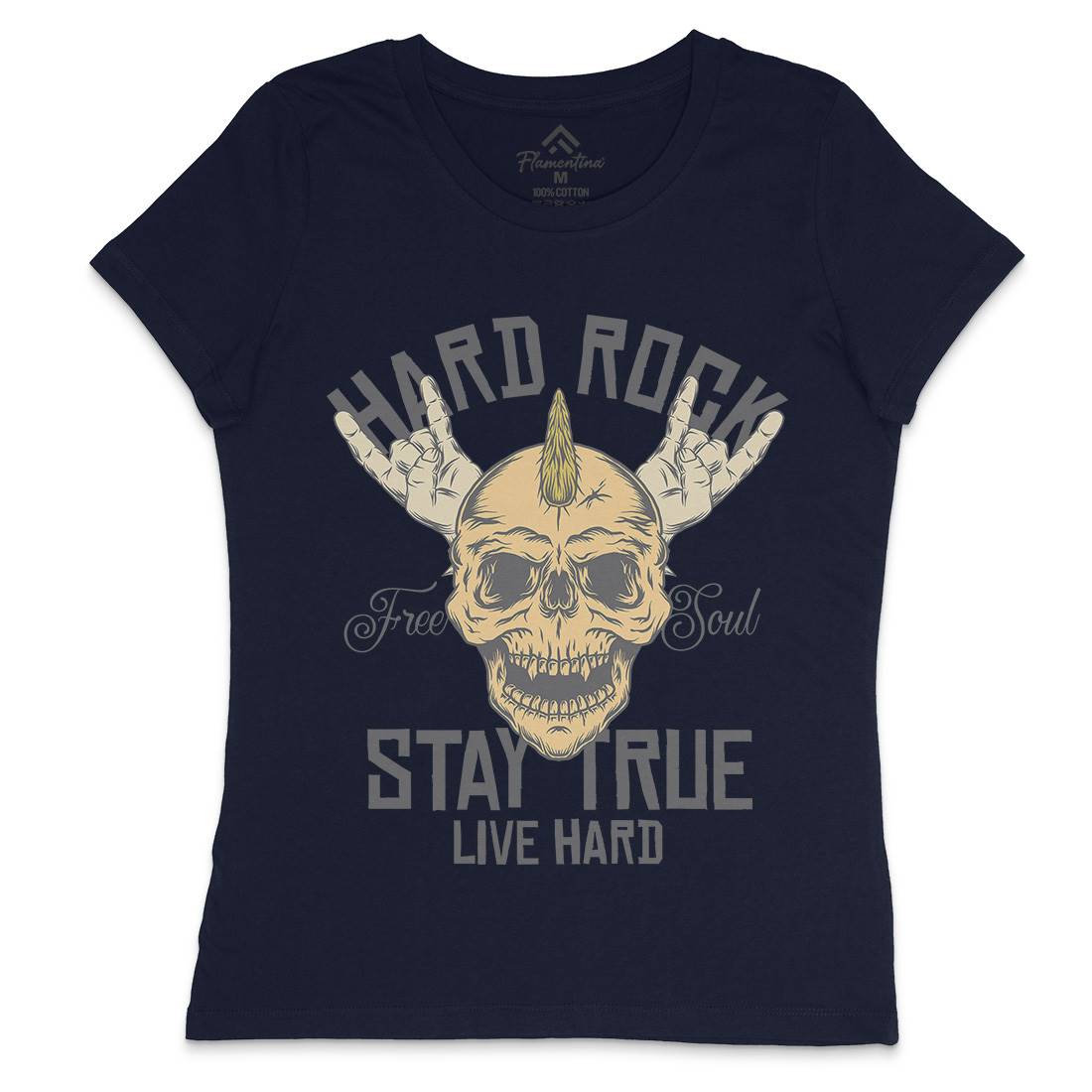 Hard Rock Stay True Womens Crew Neck T-Shirt Music D943