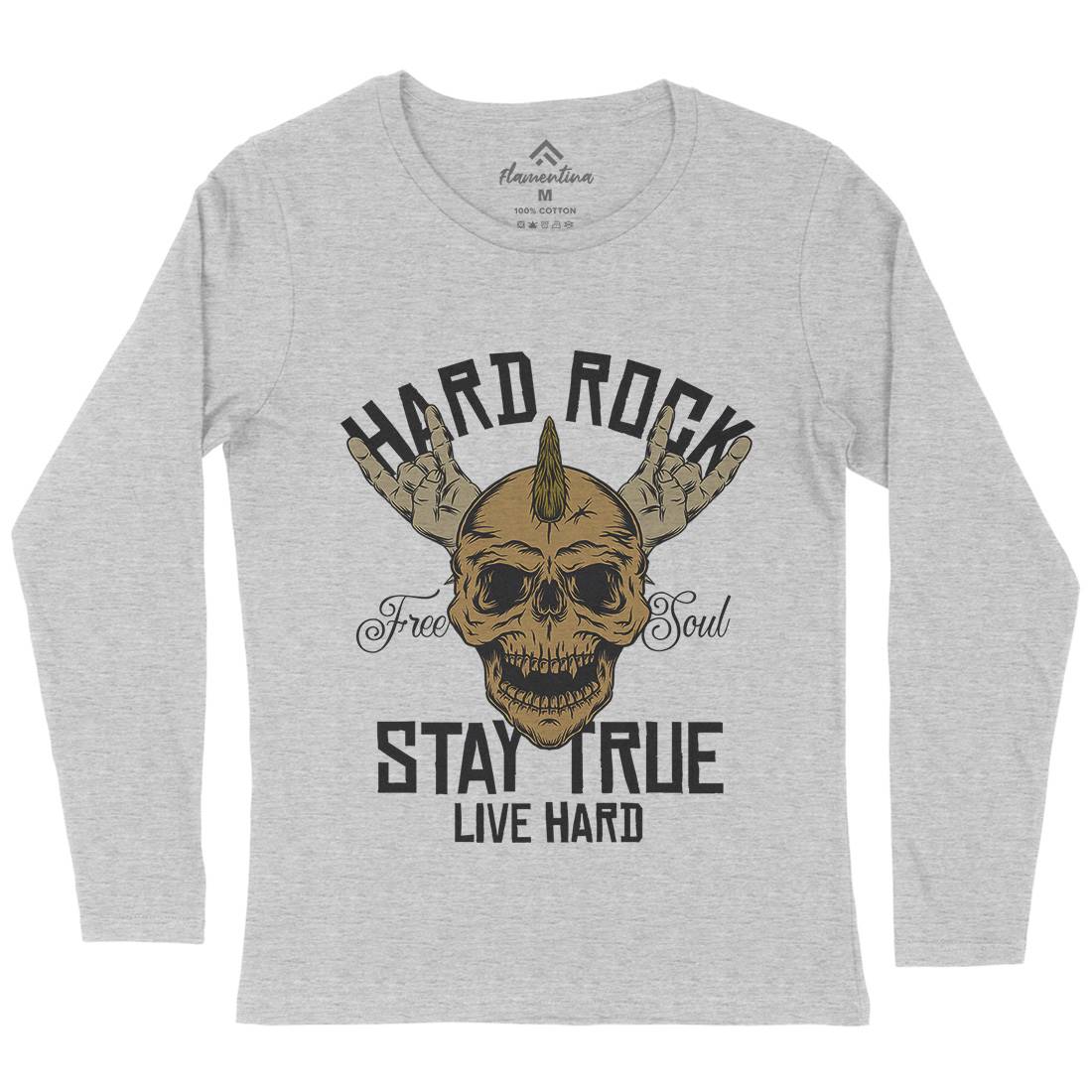 Hard Rock Stay True Womens Long Sleeve T-Shirt Music D943