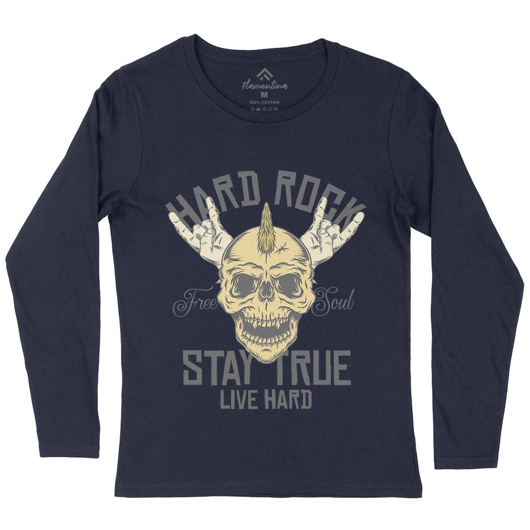 Hard Rock Stay True Womens Long Sleeve T-Shirt Music D943