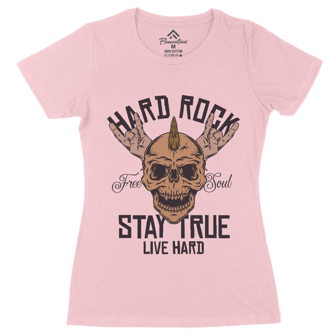 Hard Rock Stay True Womens Organic Crew Neck T-Shirt Music D943