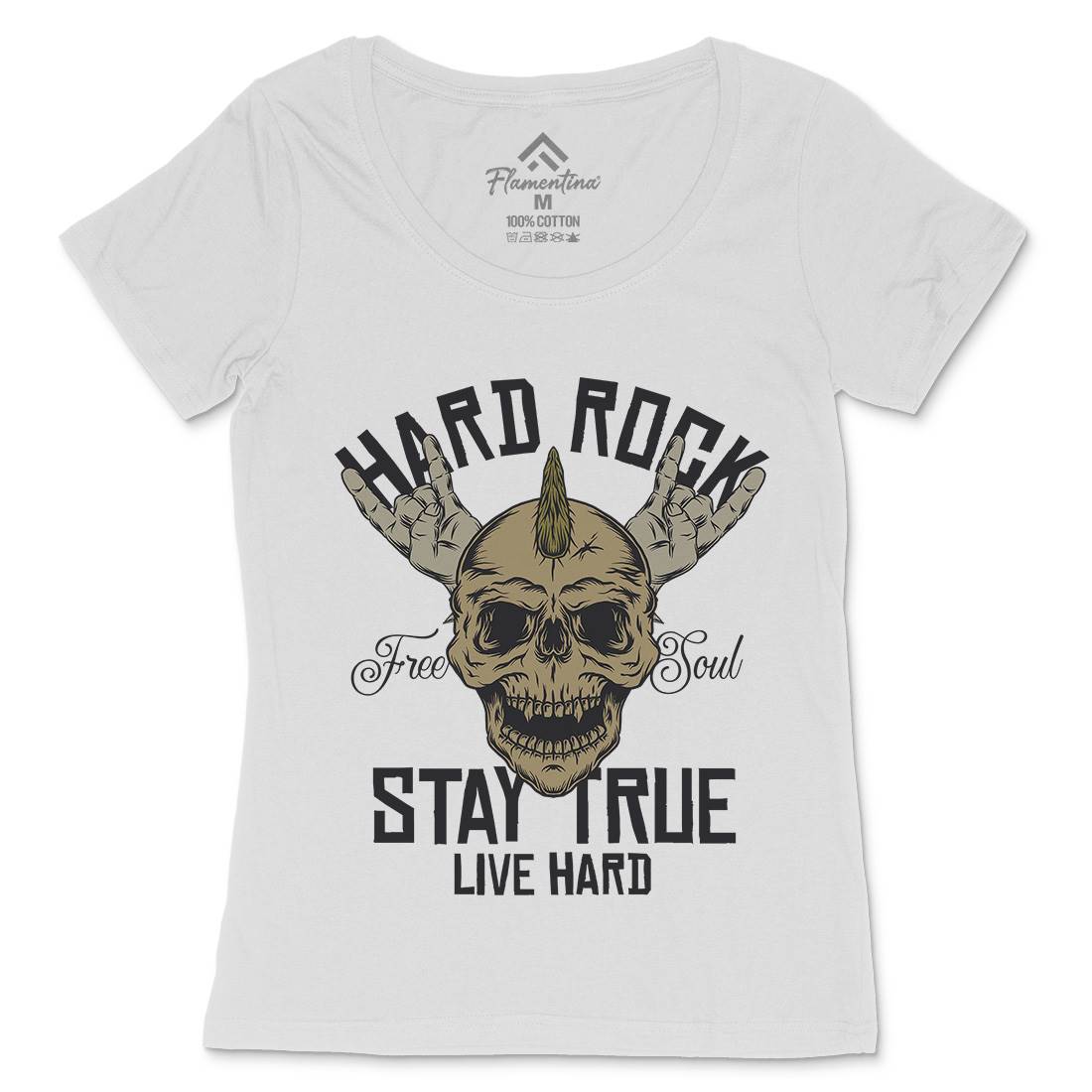 Hard Rock Stay True Womens Scoop Neck T-Shirt Music D943