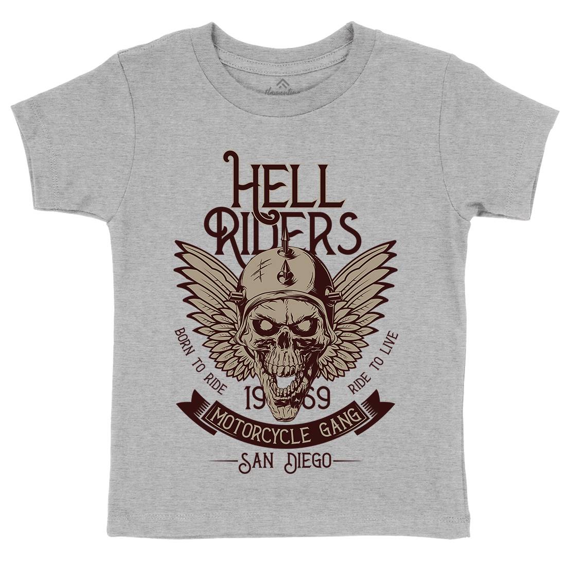 Hell Rider Kids Organic Crew Neck T-Shirt Motorcycles D944