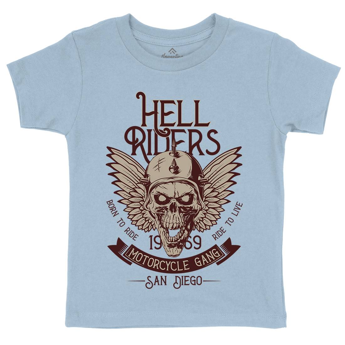 Hell Rider Kids Crew Neck T-Shirt Motorcycles D944