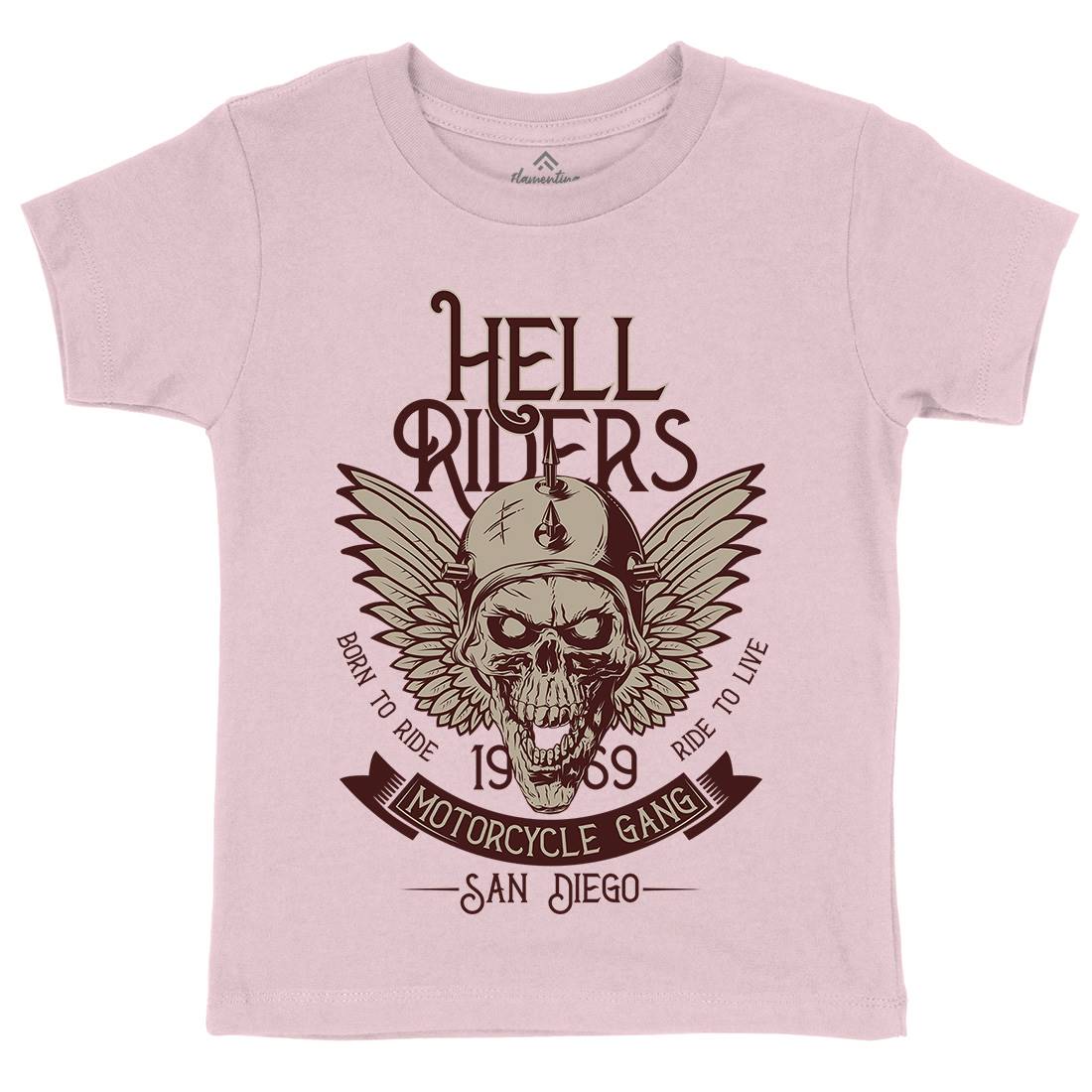 Hell Rider Kids Crew Neck T-Shirt Motorcycles D944