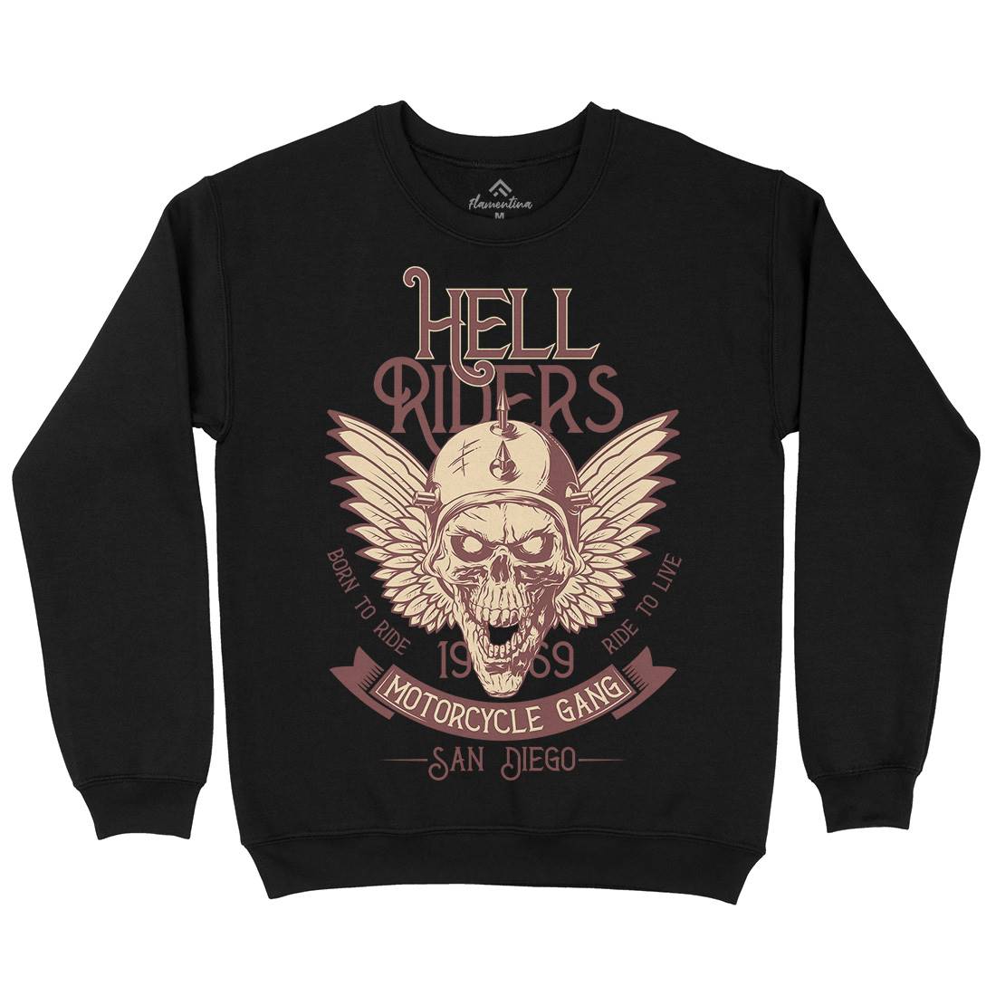 Hell Rider Kids Crew Neck Sweatshirt Motorcycles D944
