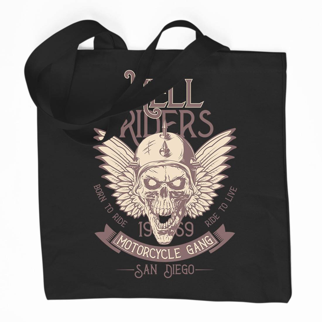 Hell Rider Organic Premium Cotton Tote Bag Motorcycles D944