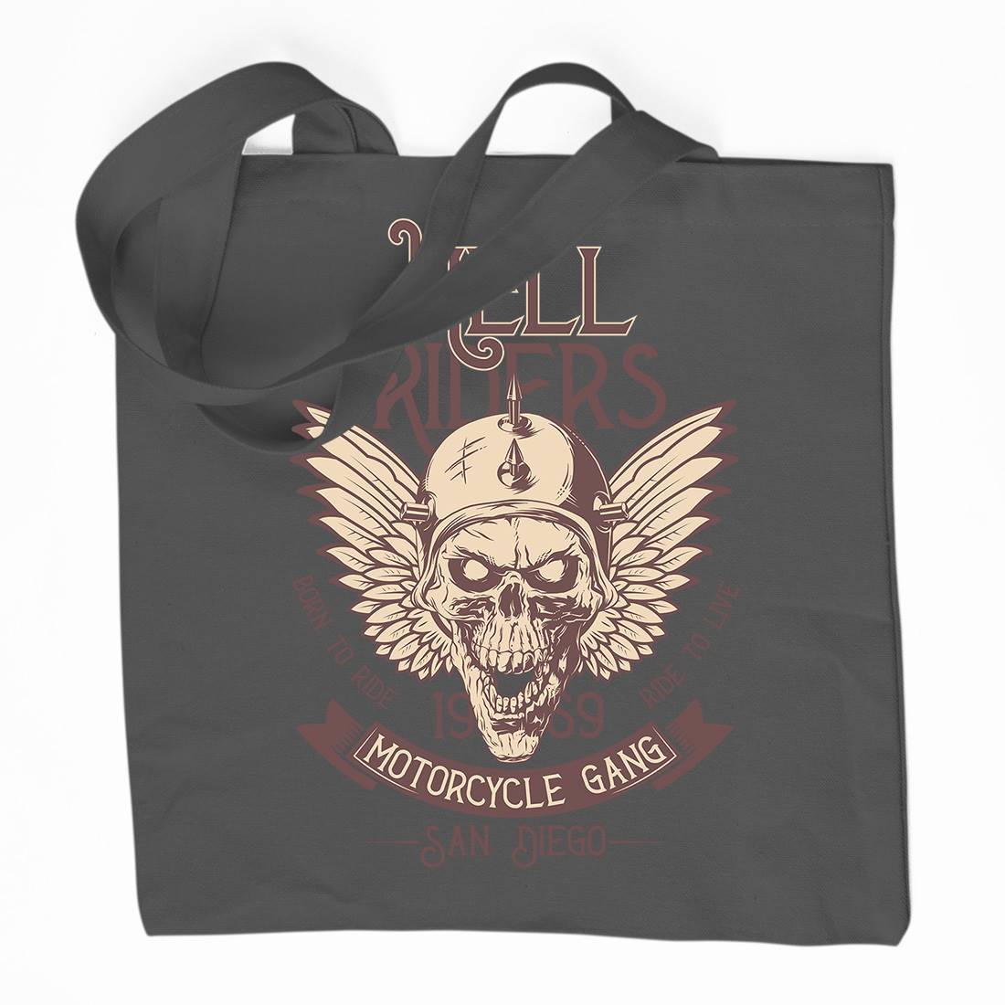 Hell Rider Organic Premium Cotton Tote Bag Motorcycles D944