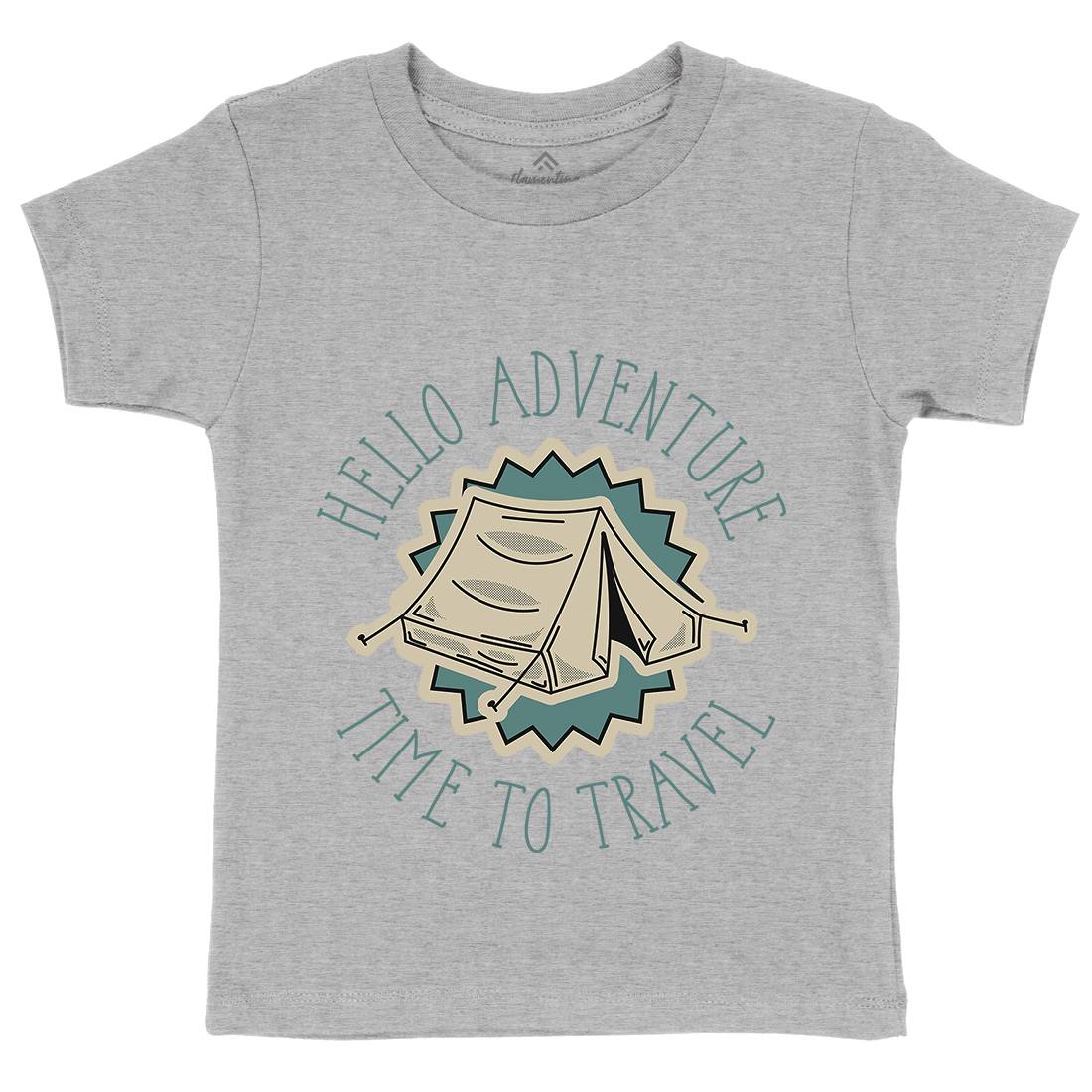 Hello Adventure Kids Crew Neck T-Shirt Nature D945