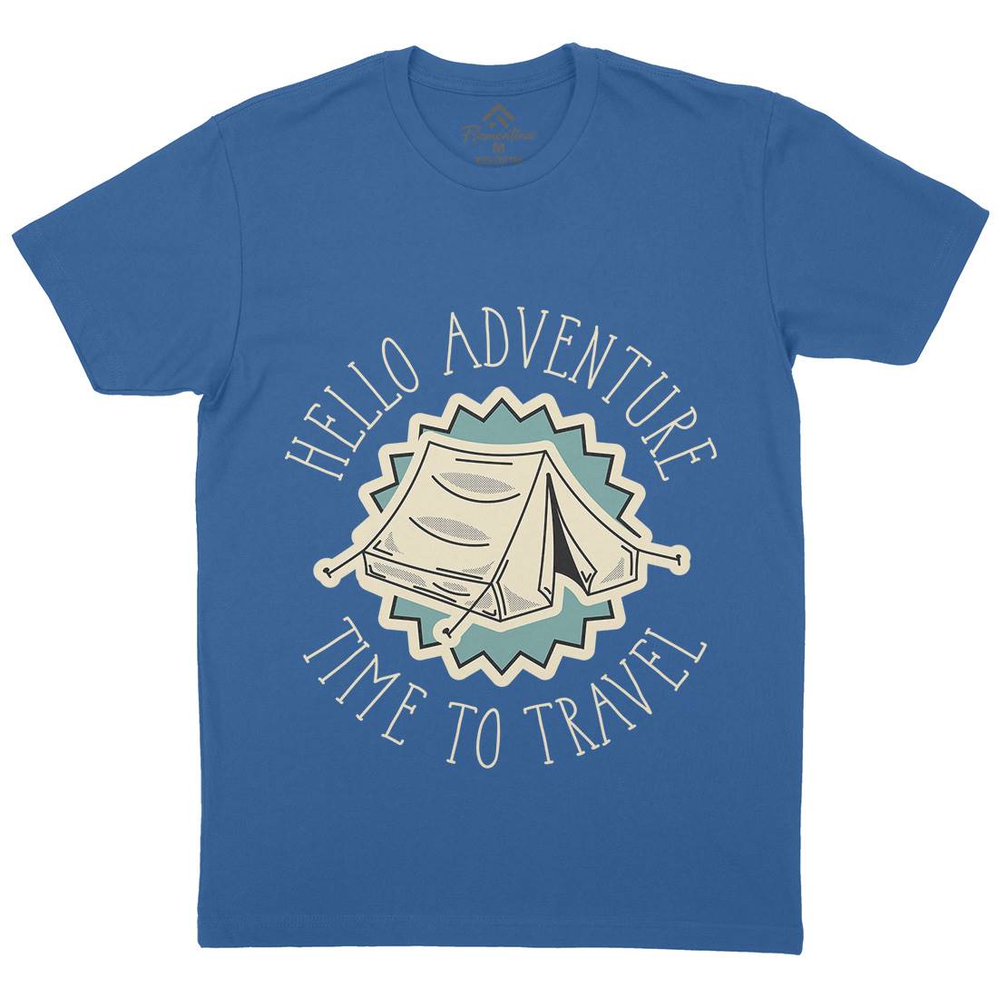 Hello Adventure Mens Organic Crew Neck T-Shirt Nature D945
