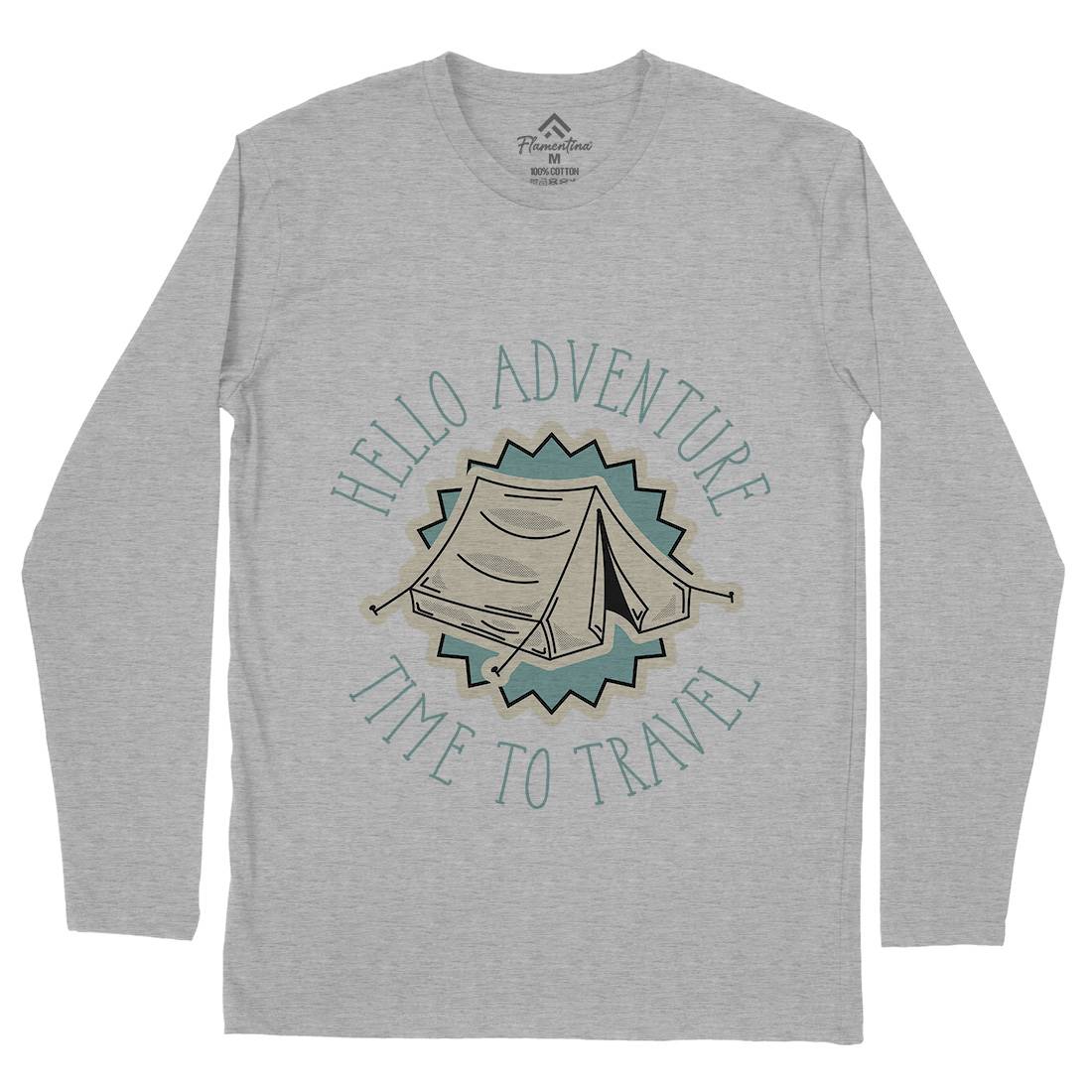 Hello Adventure Mens Long Sleeve T-Shirt Nature D945
