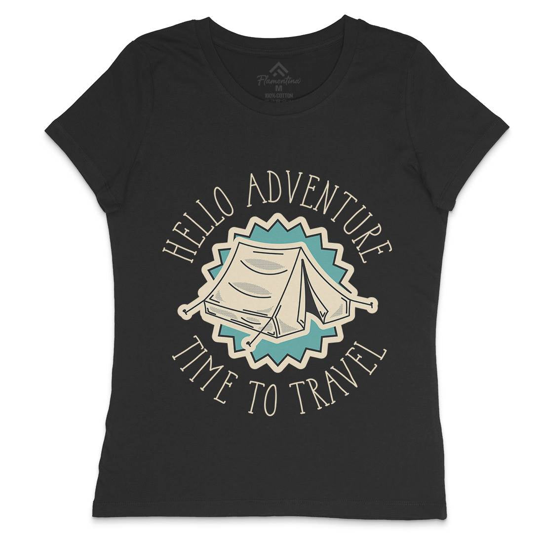 Hello Adventure Womens Crew Neck T-Shirt Nature D945