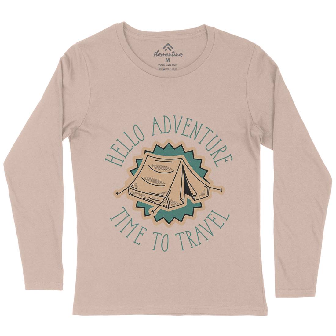 Hello Adventure Womens Long Sleeve T-Shirt Nature D945