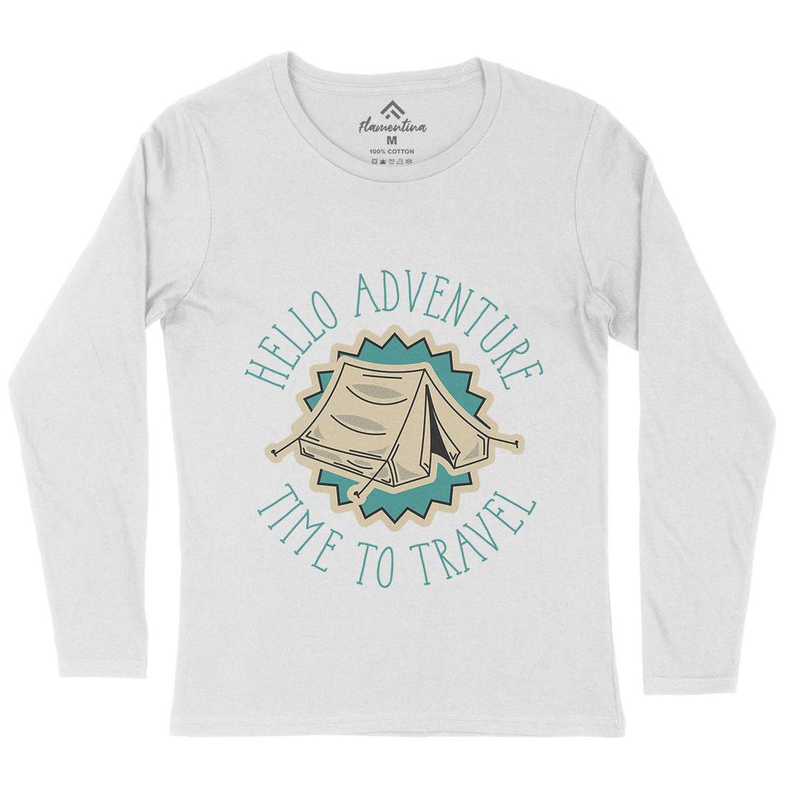 Hello Adventure Womens Long Sleeve T-Shirt Nature D945