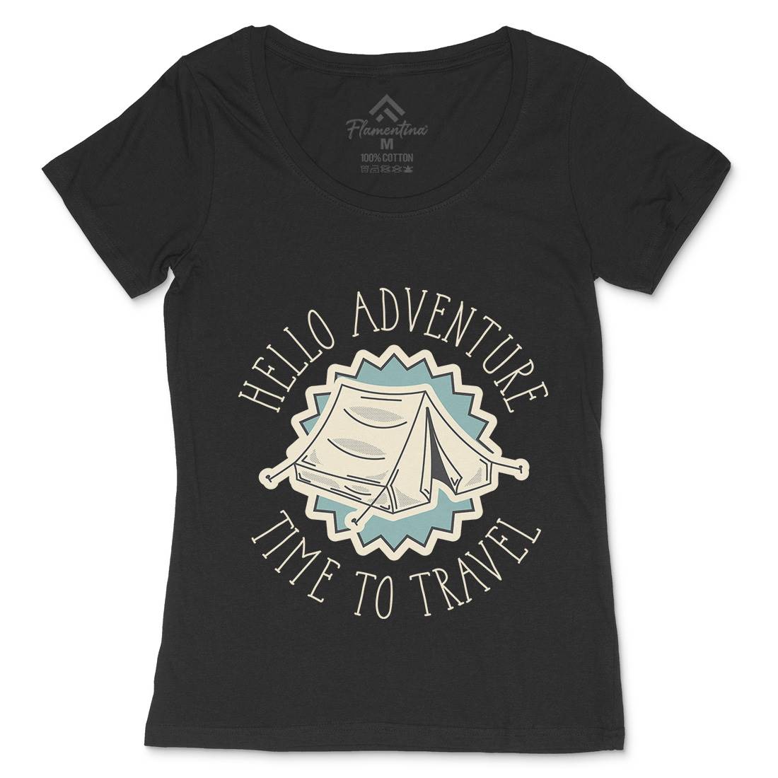 Hello Adventure Womens Scoop Neck T-Shirt Nature D945