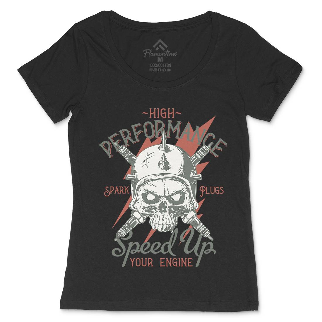 High Performance Womens Scoop Neck T-Shirt Motorcycles D946