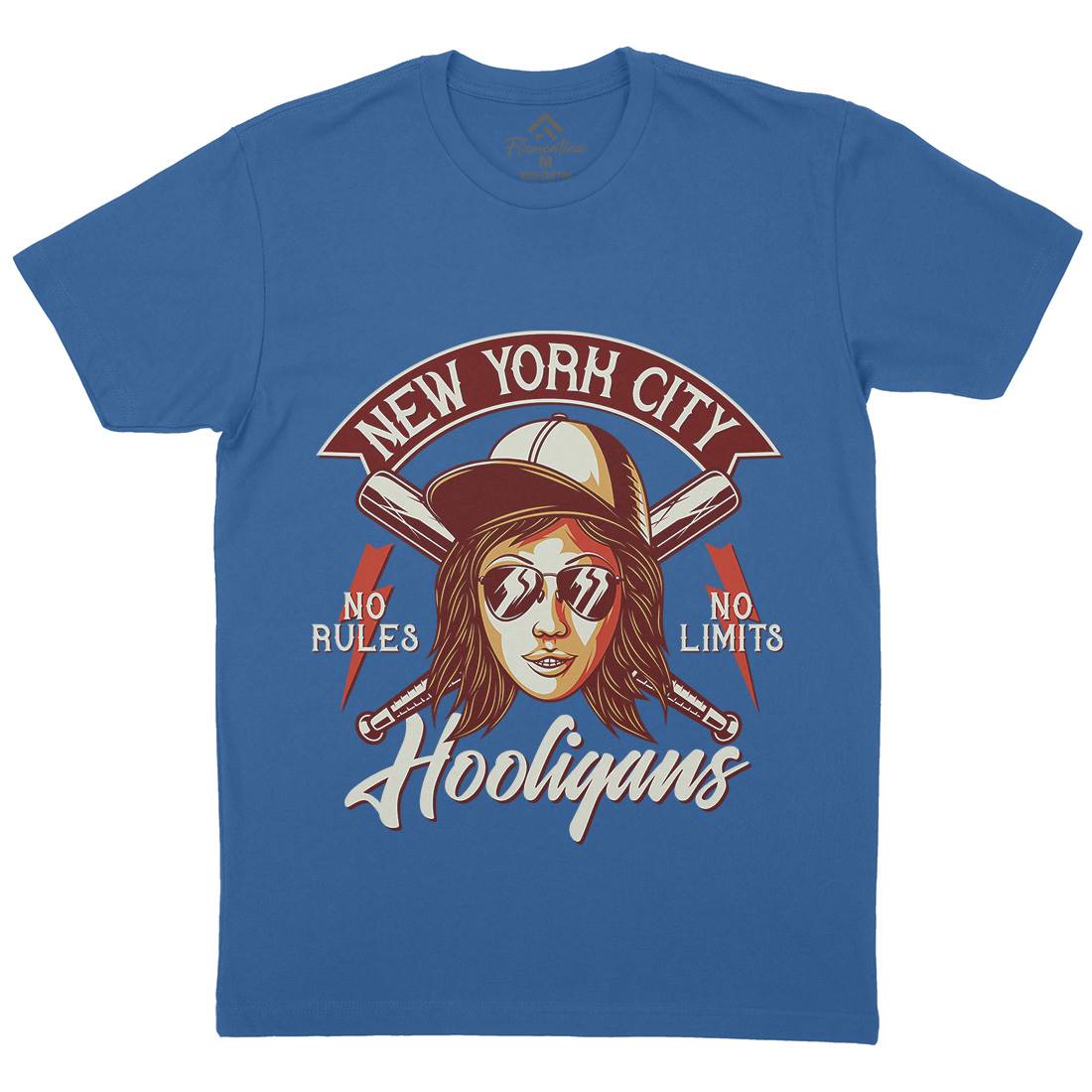 Hooligans New York Mens Crew Neck T-Shirt Retro D947