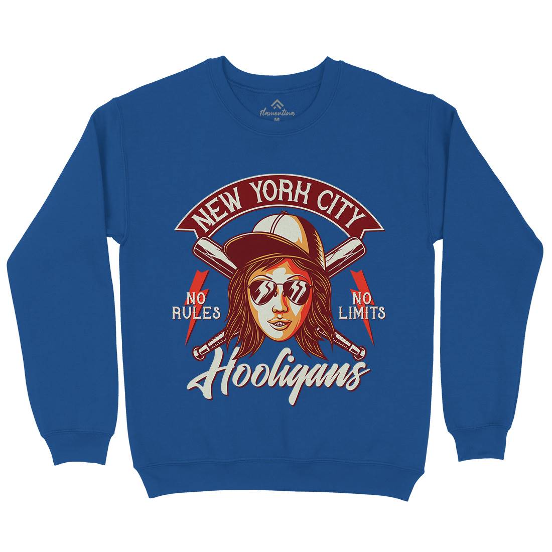 Hooligans New York Kids Crew Neck Sweatshirt Retro D947